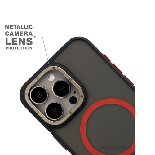 JMGOKIT MagSafe Transparent Case Compatible with iPhone with Metallic Camera Ring