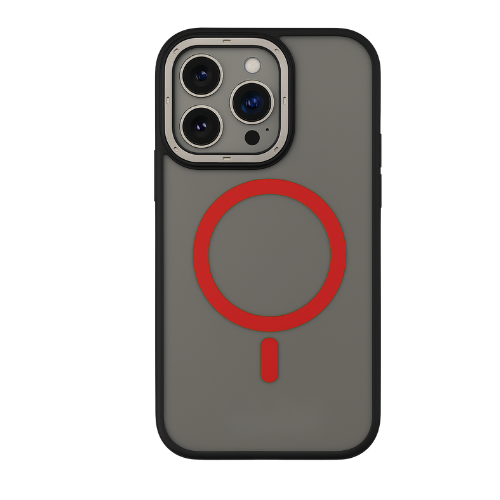 JMGOKIT MagSafe Transparent Case Compatible with iPhone with Metallic Camera Ring