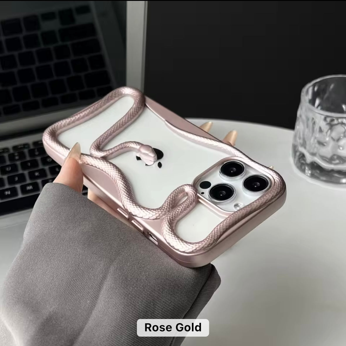 Protective Apple iPhone Back Cover - Fancy Snake Designer Soft Silicone Case for iPhone - Style 8