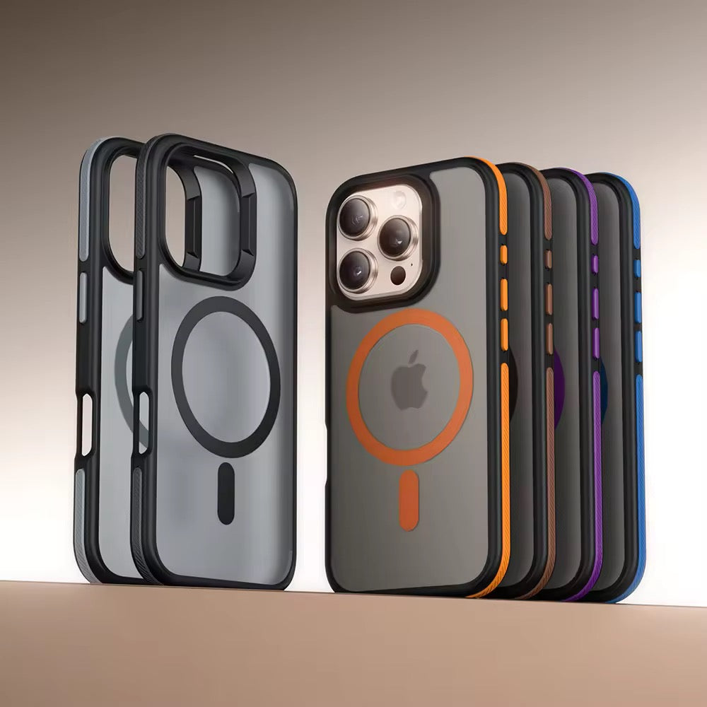 Protective Apple iPhone Back Cover - Tinted Matte Hard Magsafe Case with Color Border for iPhone
