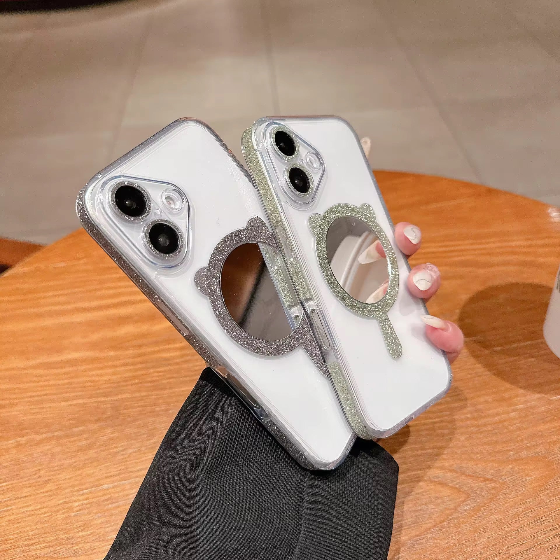 Protective Apple iPhone Back Cover - Transparent MagSafe Fancy Bling Case for iPhone