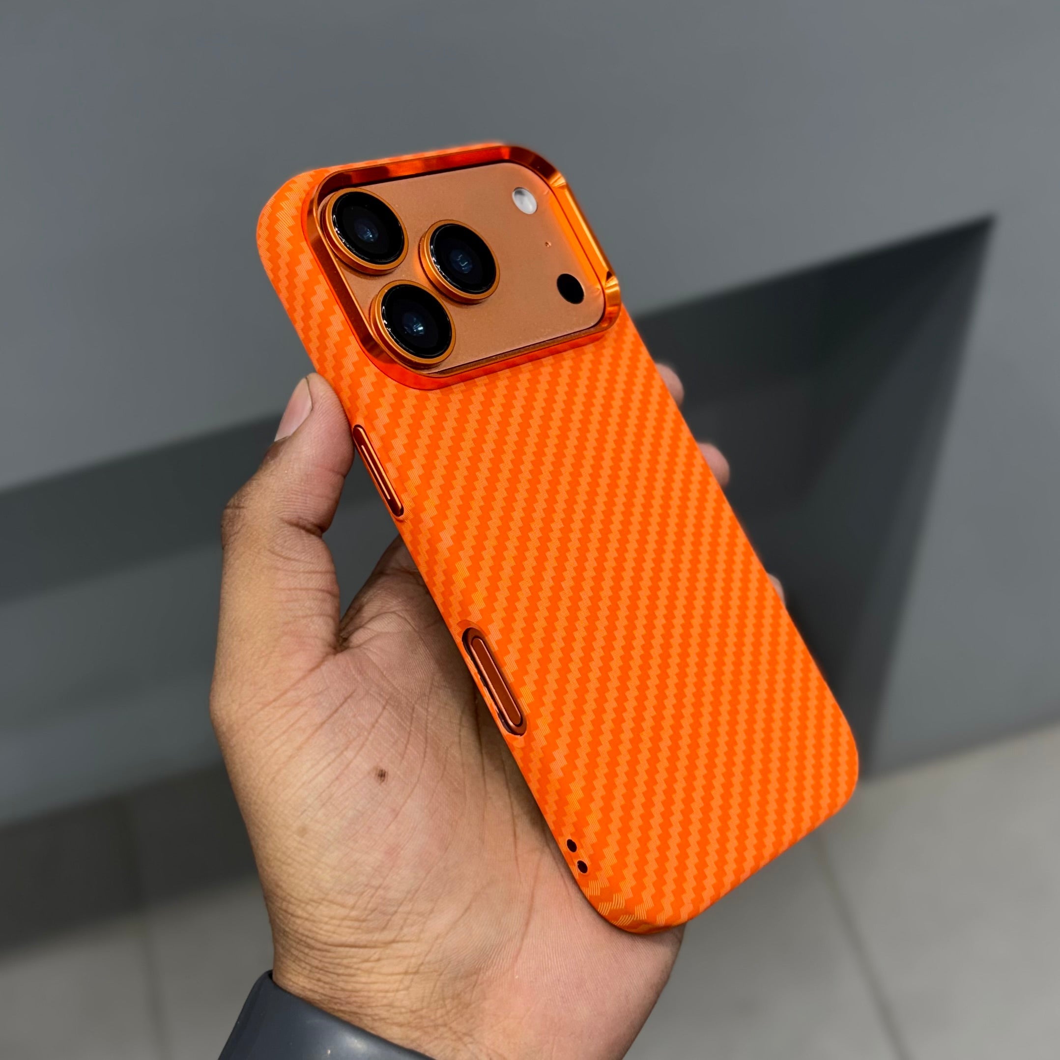 LUXO CARBON CASE - ORANGE 2.0 ( No. 2496 ) Mobile Case by CoverMeUp - Style 2