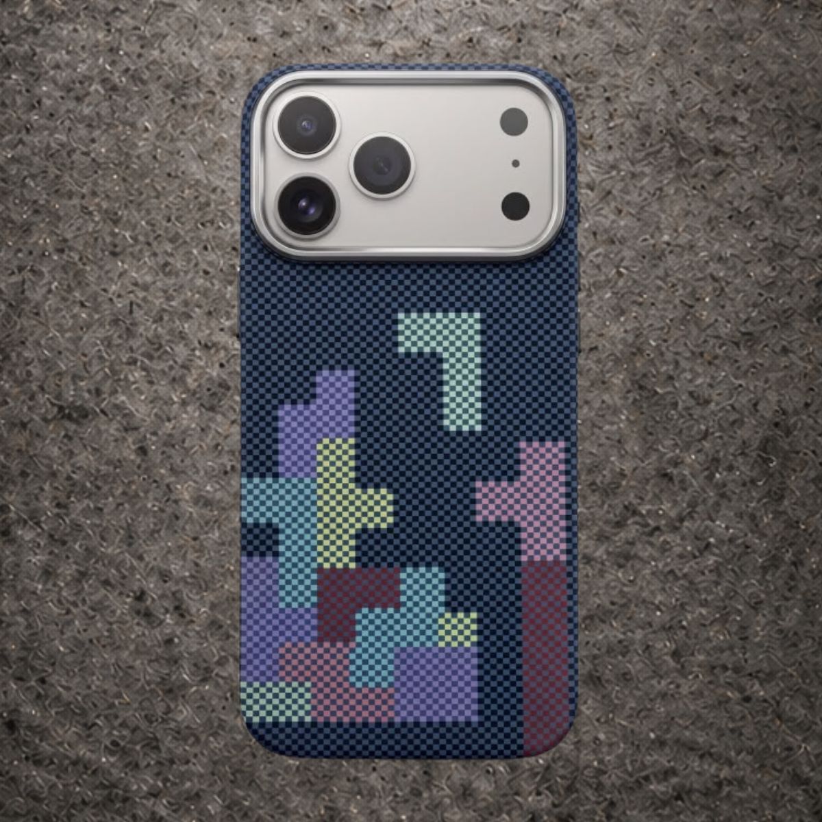 Luxo Tetris Pattern Carbon Fiber Texture Magsafe Case