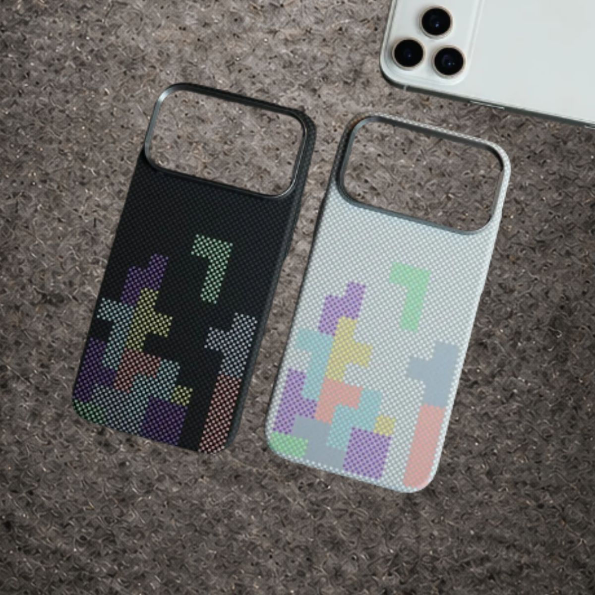 Luxo Tetris Pattern Carbon Fiber Texture Magsafe Case