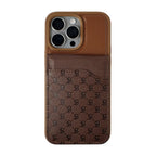 Protective Apple iPhone Back Cover - Santa  Barbara Polo Timothy  Series with Card Wallet Leather Back Cover iPhone 14 Pro (Tan Brown) - Style 2