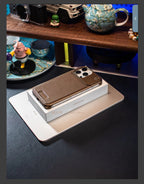 Protective Apple iPhone Back Cover - Leather Frameless Metal Aromatherapy Magnetic Case for iPhone - Style 3
