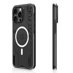 Protective Apple iPhone Back Cover - YOUNGKIT Crystal Anti Yellowing Transparent Case with Thin Metal Front Bumper Case for iPhone 16 Pro (Transparent + Black) - Style 2