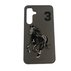 Embroided Horse Leather Back Case Compatible with Samsung Galaxy S24 and S24 Ultra Boris Series Mobile Case by CoverMeUp - Style 2