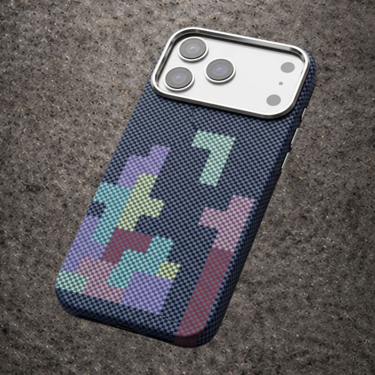 Luxo Tetris Pattern Carbon Fiber Texture Magsafe Case