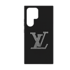 Rhinestone Velvet Back Case for Samsung Galaxy S23 & S24 Ultra Black Mobile Case by CoverMeUp
