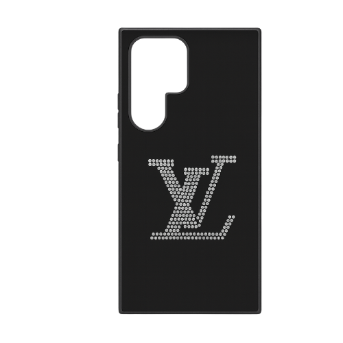Rhinestone Velvet Back Case for Samsung Galaxy S23 & S24 Ultra Black