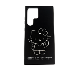Rhinestone Velvet Back Case for Samsung Galaxy S23 & S24 Ultra Black