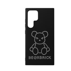 Rhinestone Velvet Back Case for Samsung Galaxy S23 & S24 Ultra Black