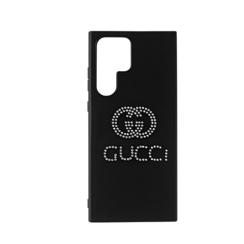 Rhinestone Velvet Back Case for Samsung Galaxy S23 & S24 Ultra Black