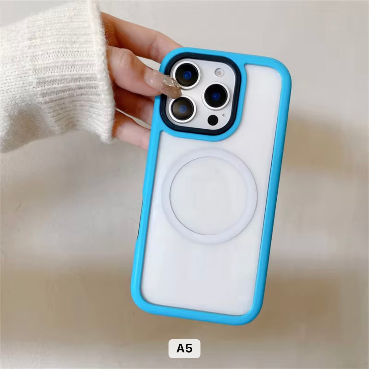 Protective Apple iPhone Back Cover - Transparent Hard MagSafe iPhone Case - Style 4