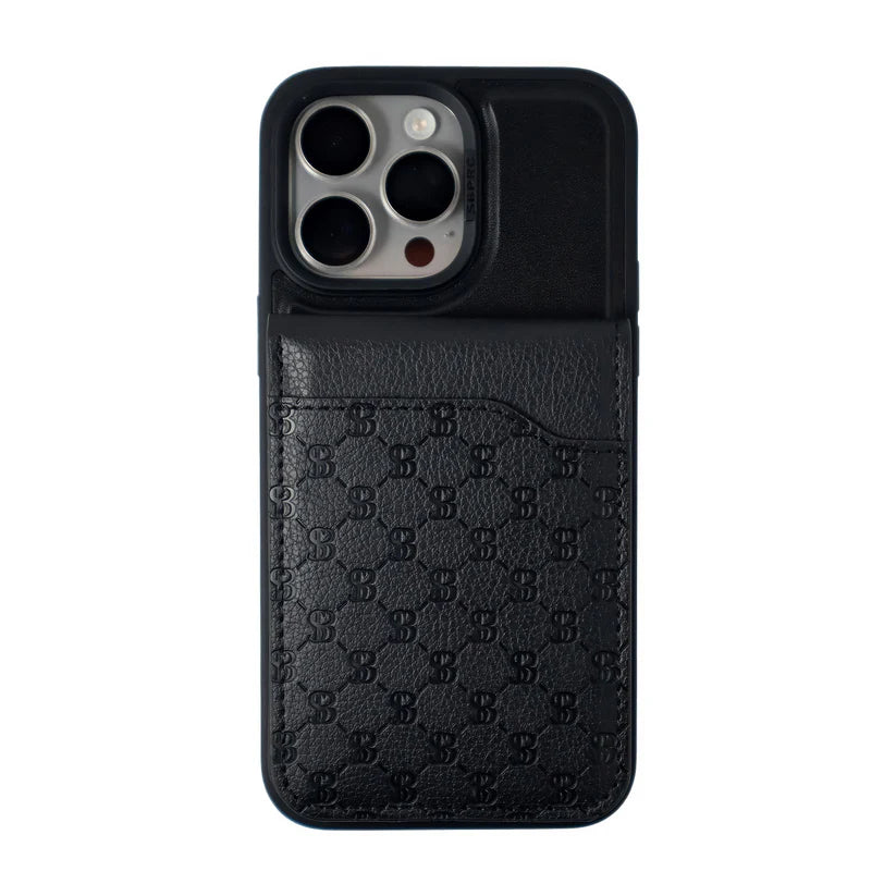 Santa  Barbara Polo Timothy  Series with Card Wallet Leather Back Cover iPhone 14 Pro Max (Black)