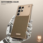 Samsung Galaxy S24 Ultra Aero Flex Metal Frameless Leather Case with Built-in Magsafe & Aroma - Desert Mobile Case by CoverMeUp - Style 2