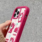 Protective Apple iPhone Back Cover - Cute Cartoon 3D Character Design Girly Cases for Girls Boys Women Teens Fun Cool Funny Silicone Soft Shockproof Cover for iPhone, Maroon