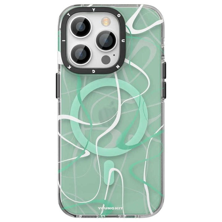 Youngkit Water- Ink Series Cover for iPhone 13 Pro | Green