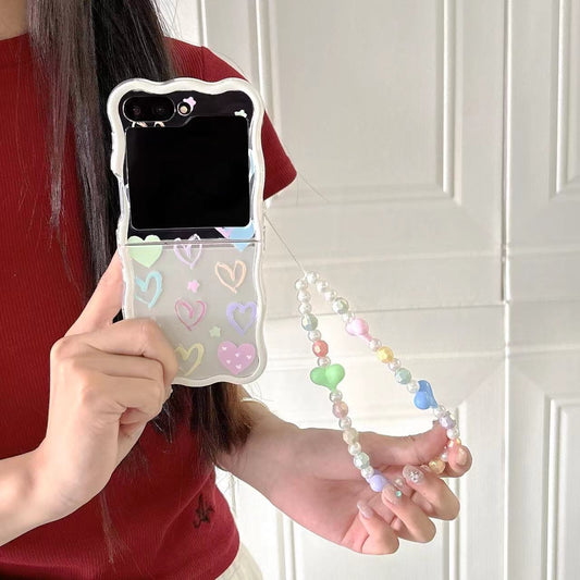 Colorful Heart with Colorful Charm Case for Samsung Galaxy Z Flip 5 & 6