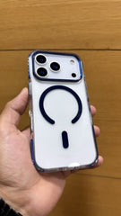Premium Quality Tough Armour Drop Protection Transparent Case for iPhone 17 Pro Max (BLUE)
