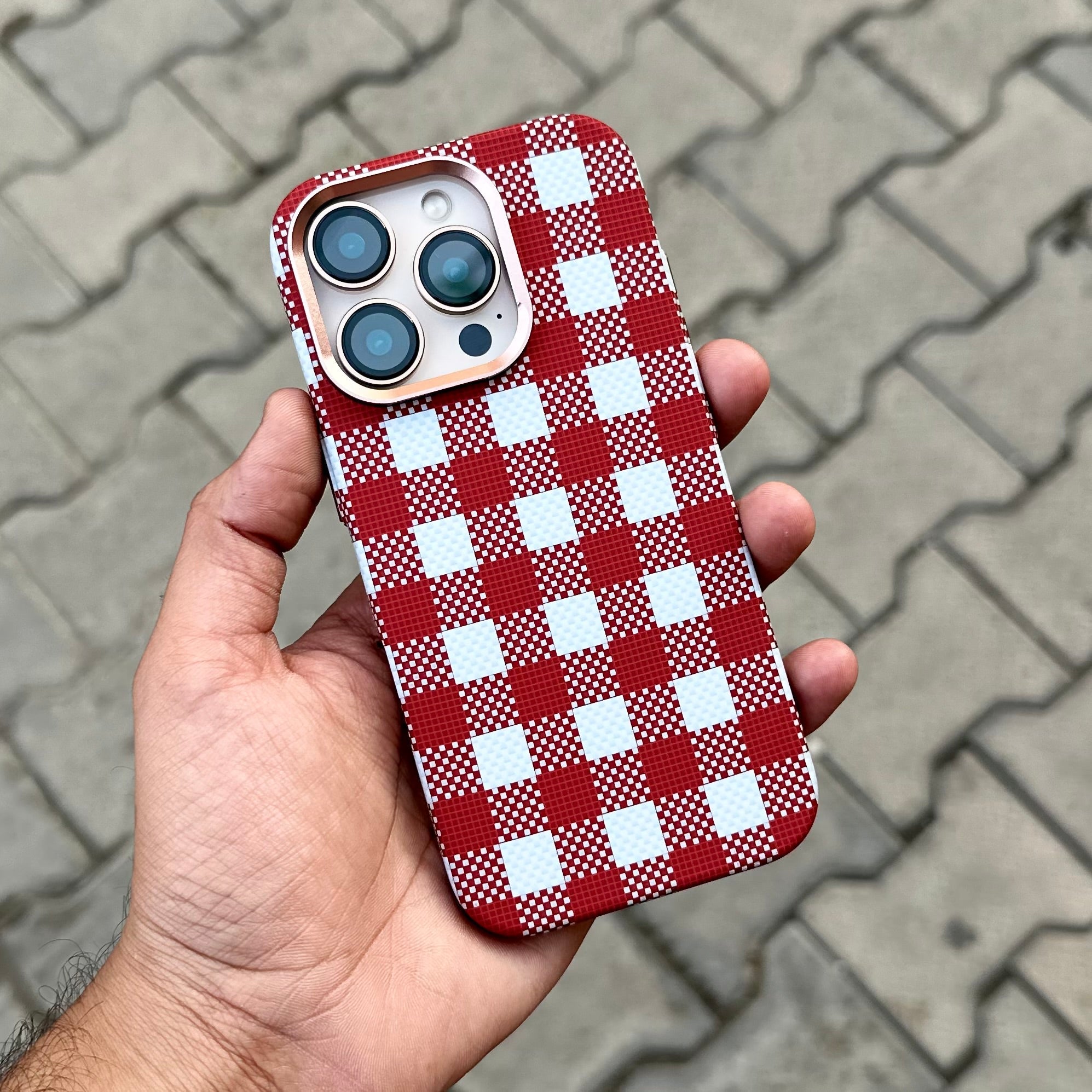 Luxo Red Check Case With Magsafe ( No. 1896 ) Mobile Case by CoverMeUp