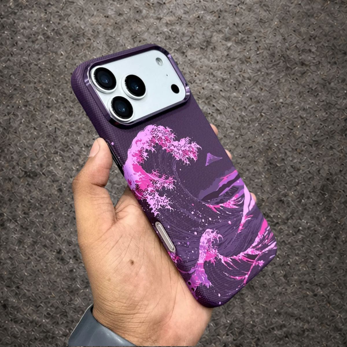 Luxo Seawaves Design Carbon Magsafe Case for iPhone Series