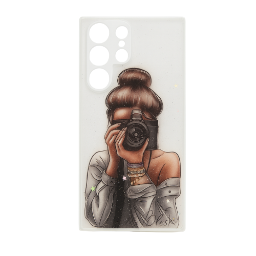 Glitter Printed Silicon Hard Case for Samsung Galaxy S22 Ultra
