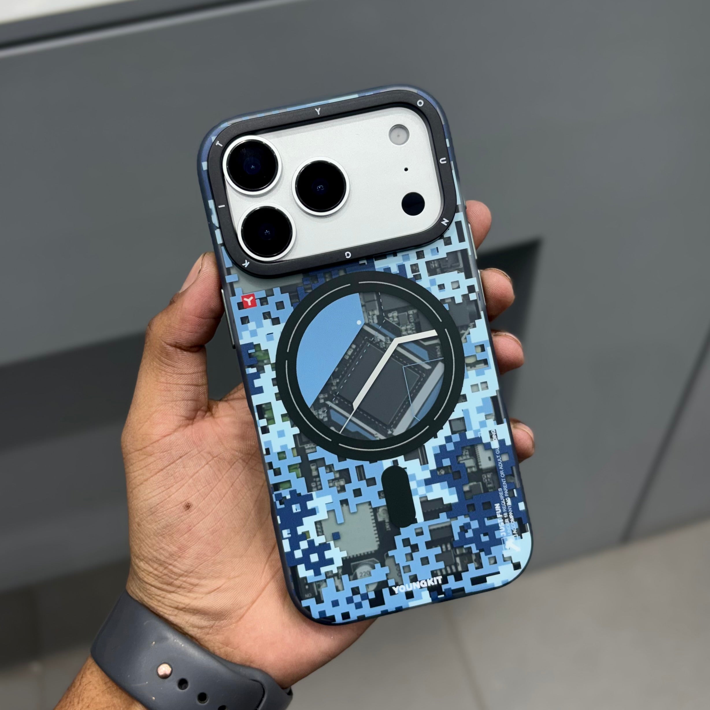 YOUNGKIT CEMO MAGSAFE CASE - BLUE ( No. 2395 ) Mobile Case by CoverMeUp - Style 2