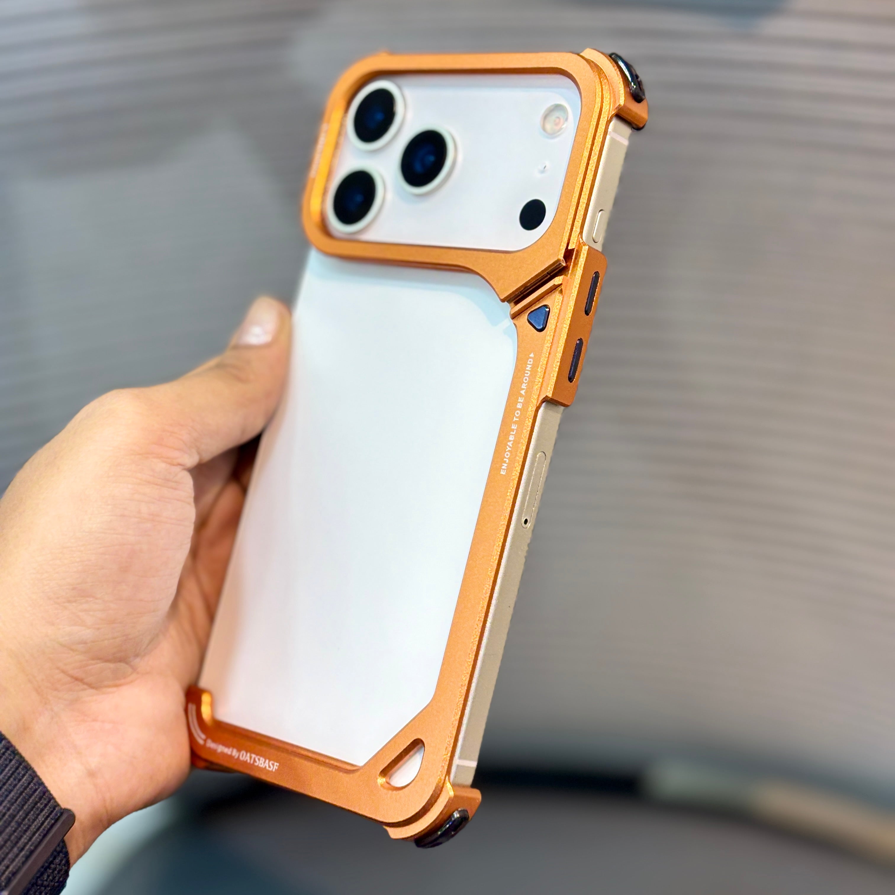 Protective Apple iPhone Back Cover - ShowCase Metal Bumper Stand iPhone 17 Pro Case - Style 3
