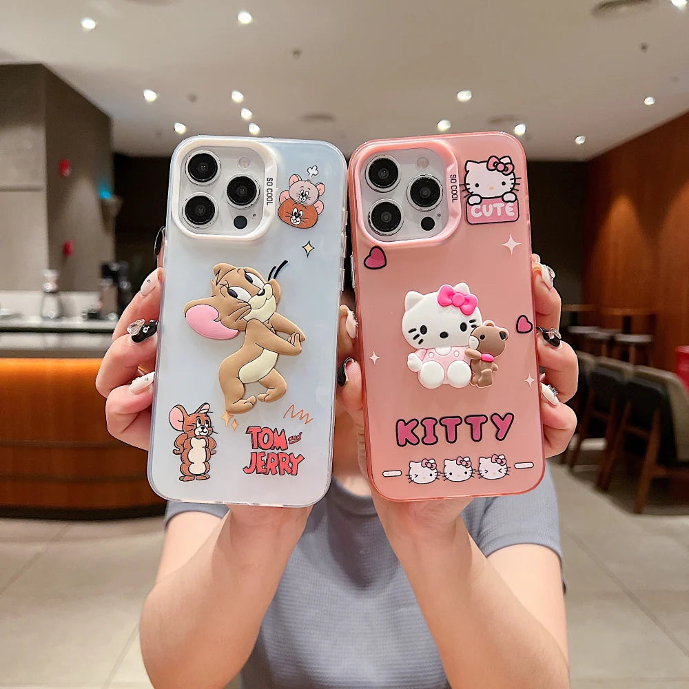 Colorful Printed and 3D Embossed Cartoon Phone Case