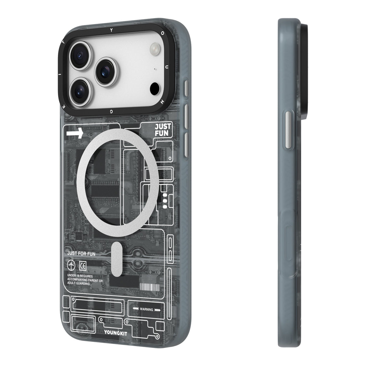 YOUNGKIT Technology Series Matte Finish Cover with Magsafe for iPhone 17/18 Pro & Pro Max