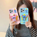 Protective Apple iPhone Back Cover - Star Stitch Pop Socket Stand Silicon Case for iPhone. - Style 3