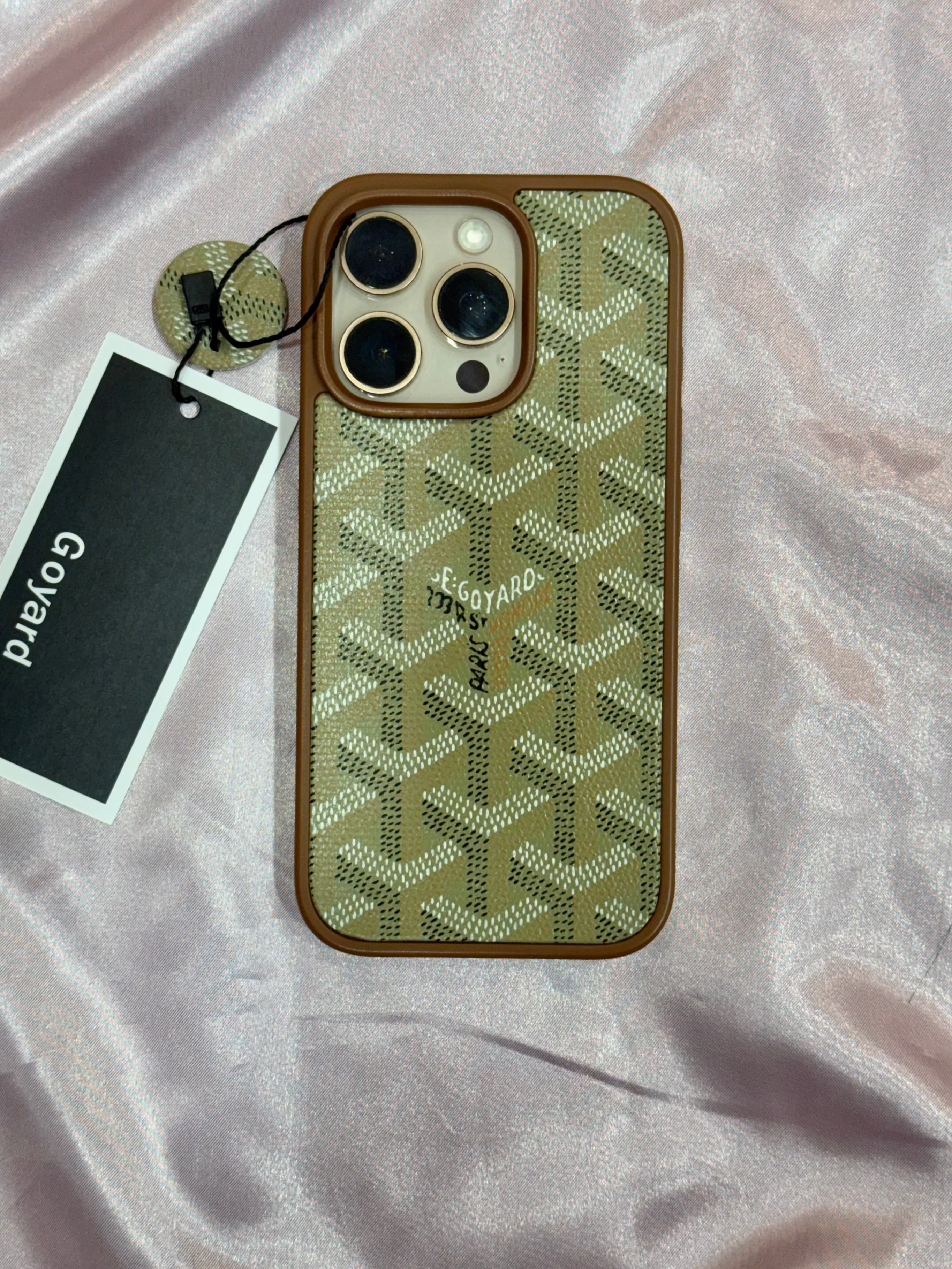 Branded PU Leather Case for iPhone 16 Pro Max (Olive GREEN)