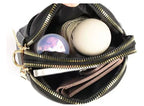 Women’s Cross Body PU Leather Shoulder Storage Bag(Black)