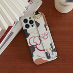 Protective Apple iPhone Back Cover - Cartoon Designer Silicon Strap Holder Case for iPhone  14 Pro - Style 3
