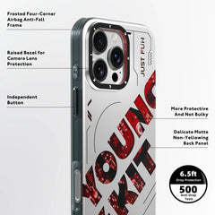 YOUNGKIT New Circuit Magsafe Futuristic & Digital Series Case for iPhone 16 Pro (Silver)