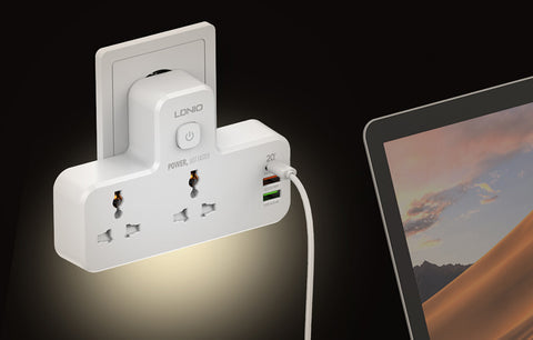 Smart Power Hub With Touch Control Night Lamp