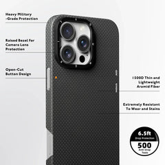 YOUNGKIT Kevlar 1500D Carbon Fibre Extreme Wing Case for iPhone 16 Pro (Black)