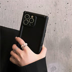 Protective Apple iPhone Back Cover - Square Rubber Bracket Holder Soft Silicone iPhone Case - Style 8