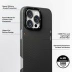 YOUNGKIT Kevlar 1500D Carbon Fibre Extreme Wing Case for iPhone 16 Pro Max) (Black)