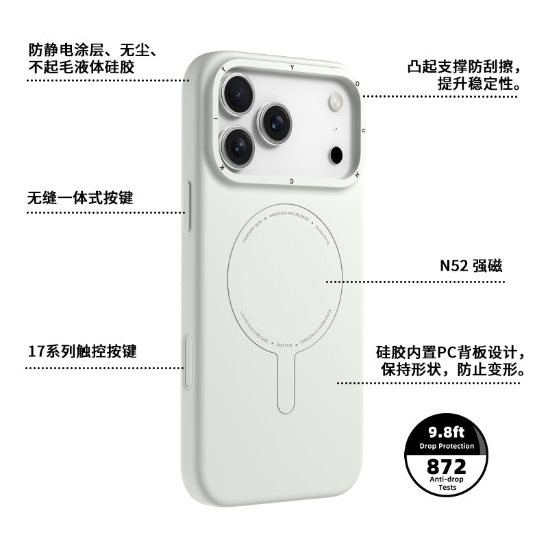 Protective Apple iPhone Back Cover - YOUNGKIT Morandi Silicon Case for iPhone 17 Pro (WHITE) - Style 3
