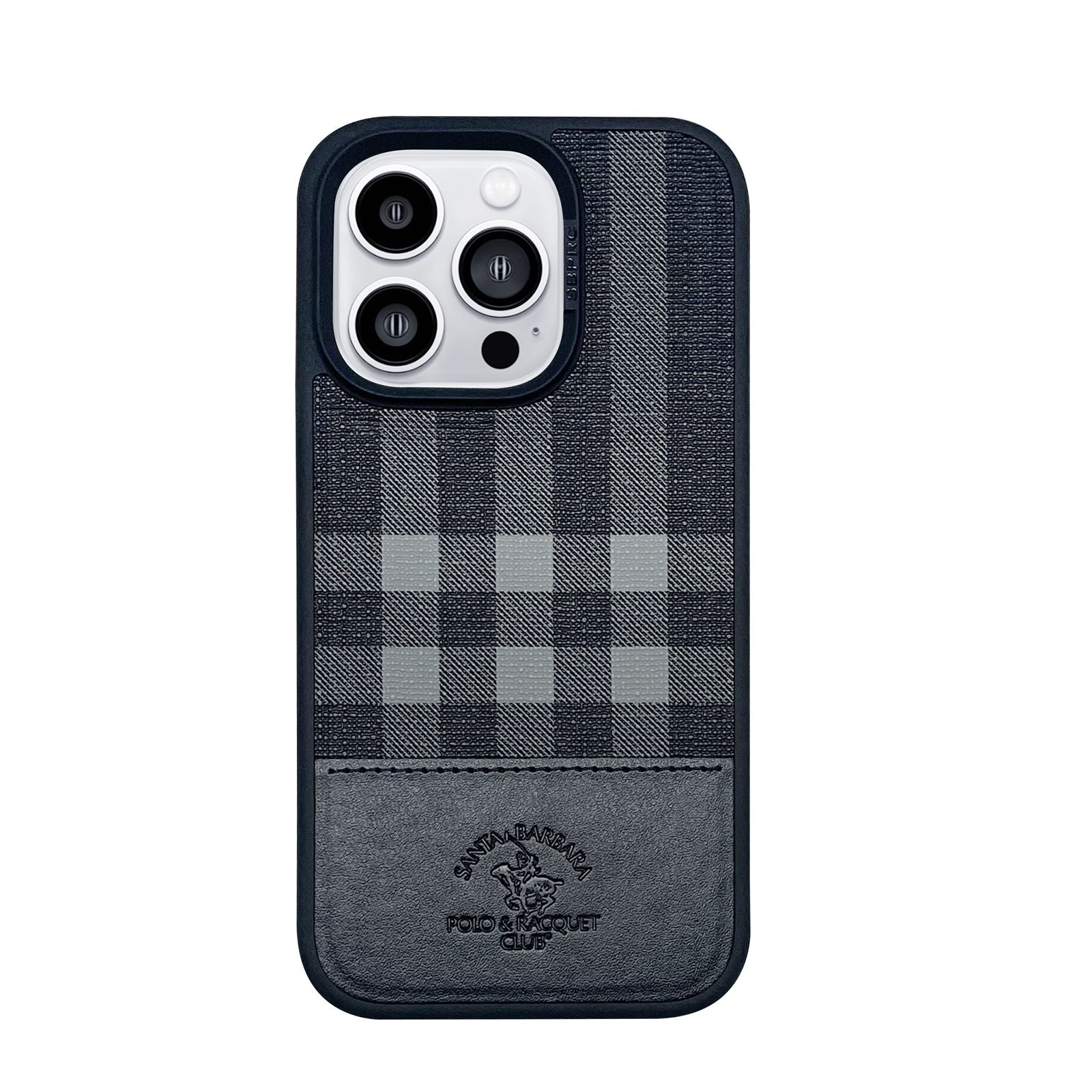 iPhone 14 Pro Max Magsafe Compatible  Polo Cyril Series Genuine Santa Barbara Leather Case (Black)