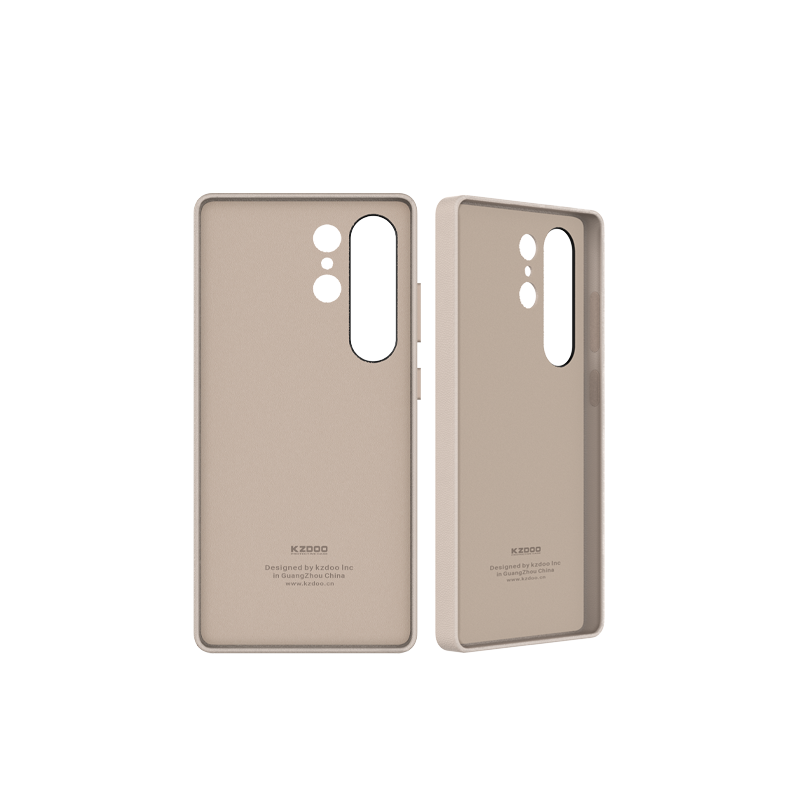Samsung Galaxy S25 Ultra Kzdoo Noble Series Slim Leather Case - Beige Mobile Case by CoverMeUp - Style 6