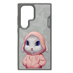 Nimmy Premium Embroidered Leather Case - Samsung Galaxy S24 Ultra Nimmy Embroidery Leather Back Cover Case - Rabbit - Style 2