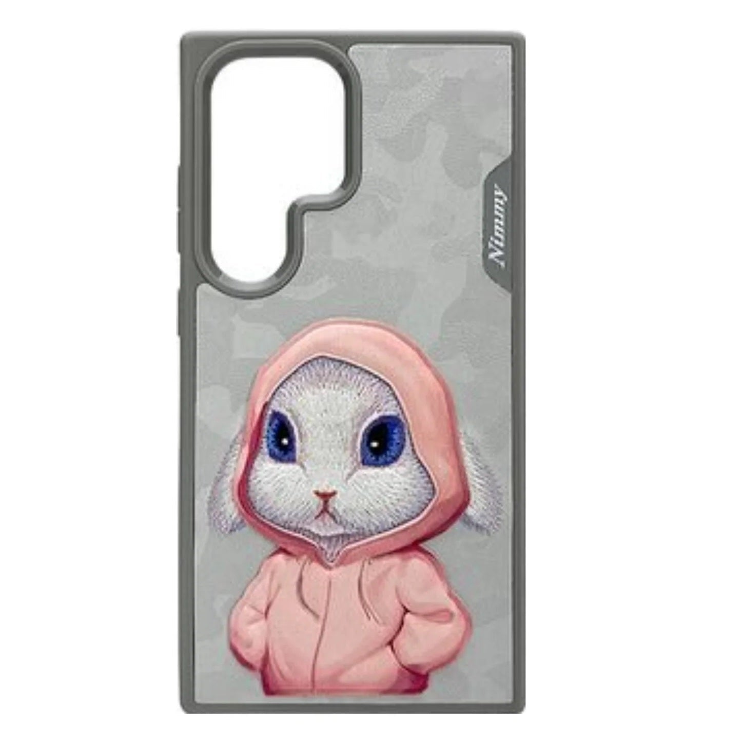 Nimmy Premium Embroidered Leather Case - Samsung Galaxy S24 Ultra Nimmy Embroidery Leather Back Cover Case - Rabbit - Style 2