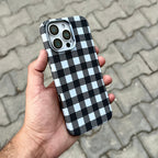 Luxo Grey White Check With Magsafe ( No. 1887 ) Mobile Case by CoverMeUp - Style 2