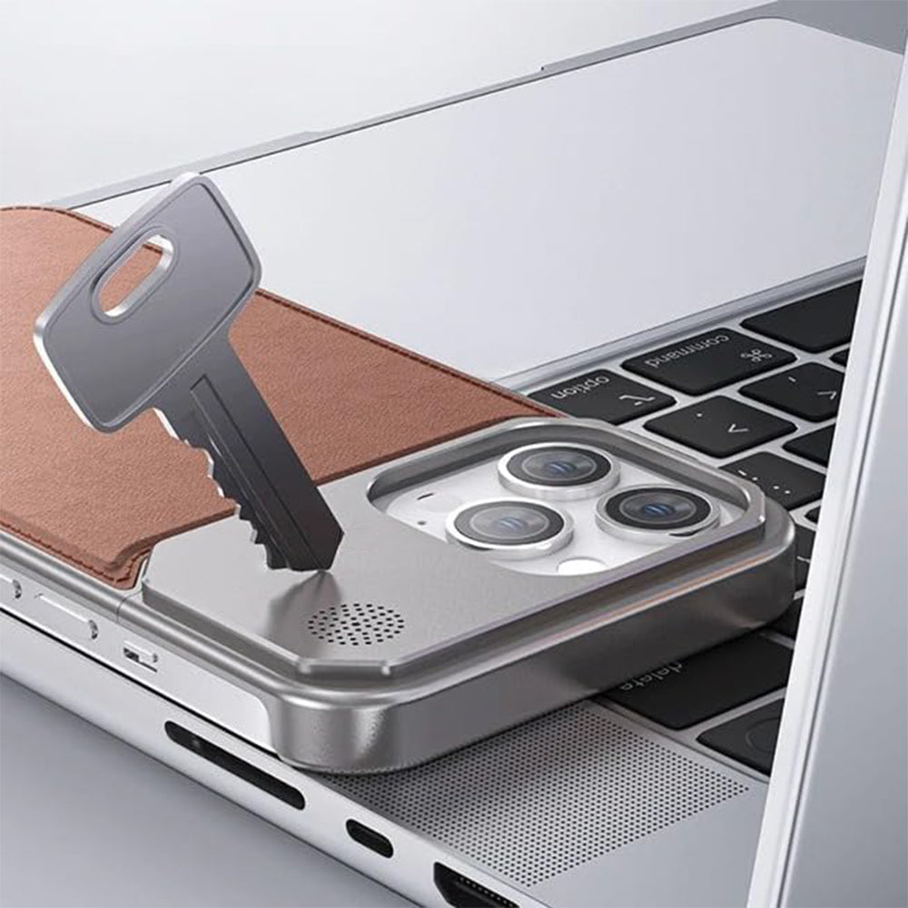 Luxury Leather Metal iPhone Case with magsafe