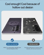 Samsung Galaxy S24 Ultra Magnetic Stand Hard Shell Cooling Case -Black Mobile Case by CoverMeUp - Style 6