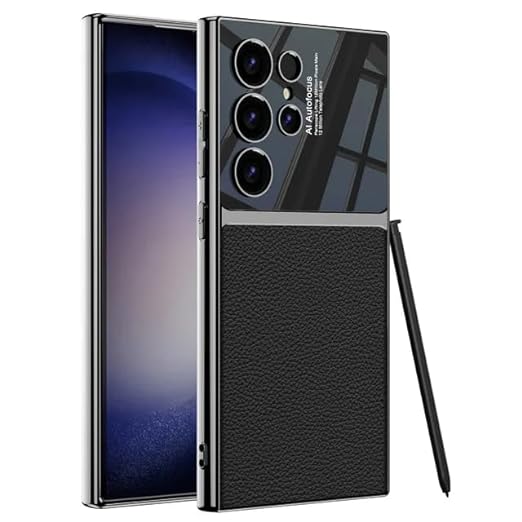 Samsung S24 Ultra Gkk Half Synthetic Leather Electroplating Camera Shing Case Mobile Case by CoverMeUp